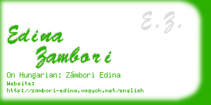 edina zambori business card